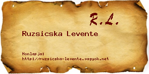 Ruzsicska Levente névjegykártya
