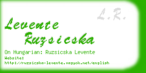 levente ruzsicska business card